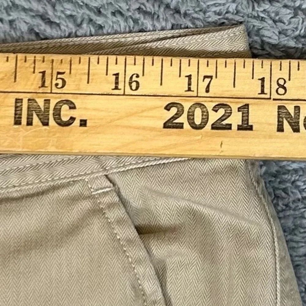 Polo Ralph Lauren Mens Khaki Herringbone Cotton Cargo Pants 35x29.5 Tan RN41381